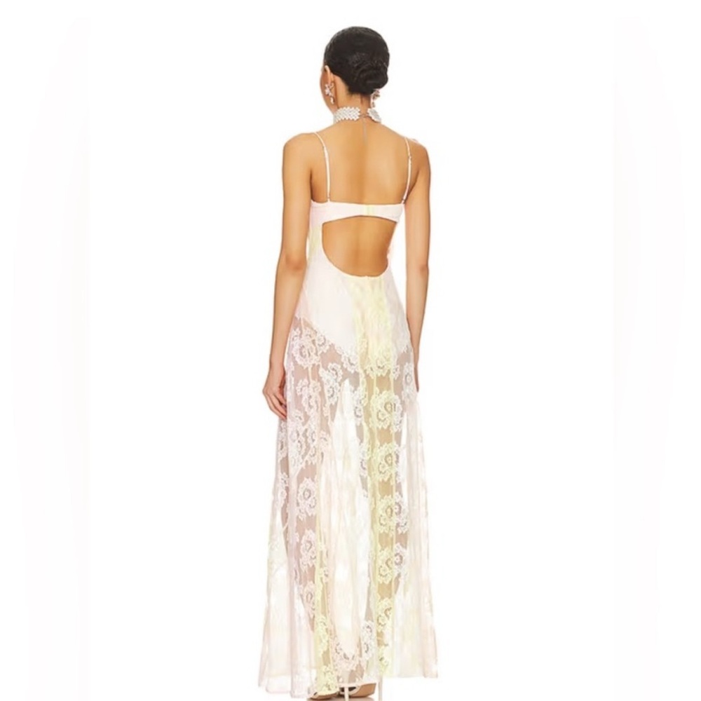 For Love & Lemons Blossom Sorbet Bodysuit Lace Maxi Dress NWT - Picture 7 of 7